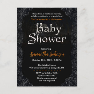 Spinnennetz Halloween-Baby Shower-Einladung Einladungspostkarte