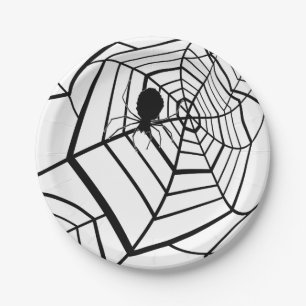 Spinnennetz - Halloween - Papierplatte Pappteller