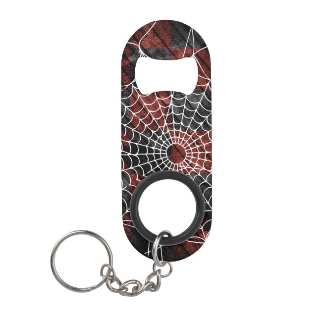 Spinnennetz Mini Flaschenöffner (Vorderseite)