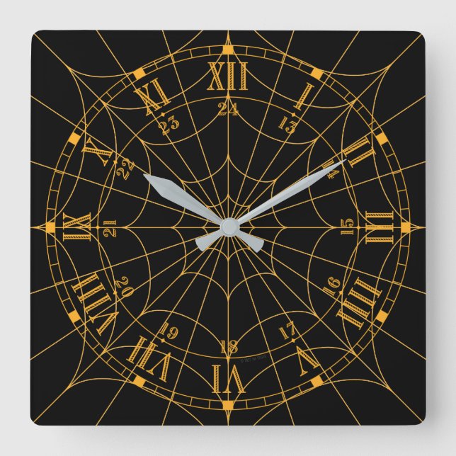 Spinnennetz-Wanduhr Quadratische Wanduhr (Vorderseite)