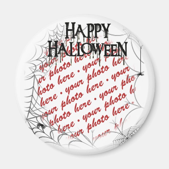 Spinnennetze im Ecke Halloween-Foto Magnet (Vorne)