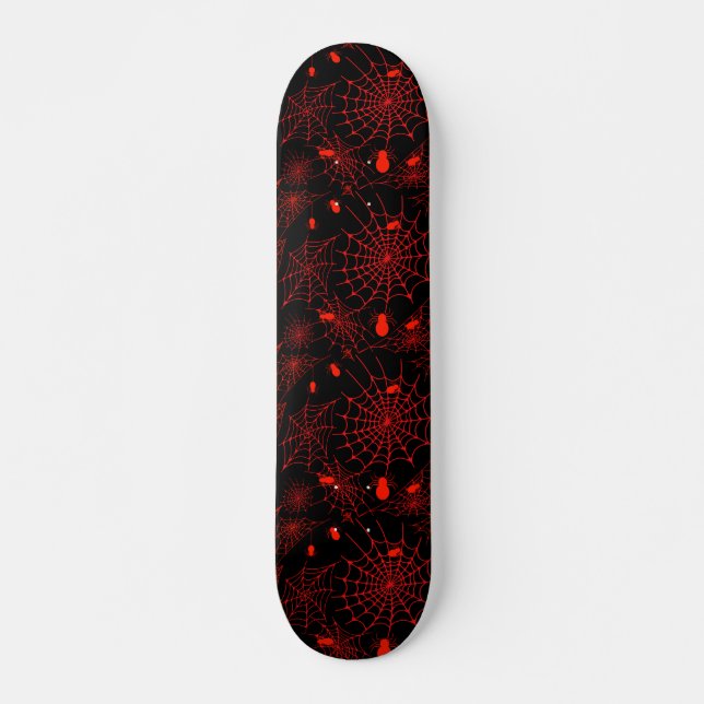 Spinnennetze mit schwarzem Hintergrund Skateboard (Vorne)