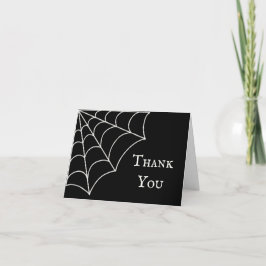 Spinnennetze Schwarz-Weiß-Gothic-Hochzeit Dankeskarte