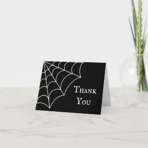 Spinnennetze Schwarz-Weiß-Gothic-Hochzeit Dankeskarte