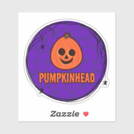 Spinnennetze und Pumpkinheads Rundaufkleber Aufkleber