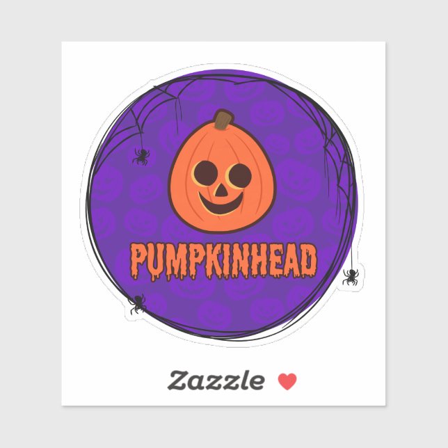 Spinnennetze und Pumpkinheads Rundaufkleber Aufkleber (Blatt)