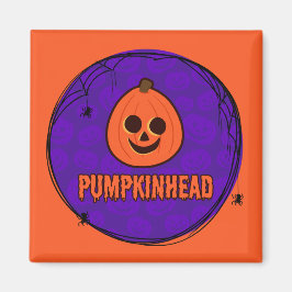 Spinnennetze und Pumpkinheads Square Magnet