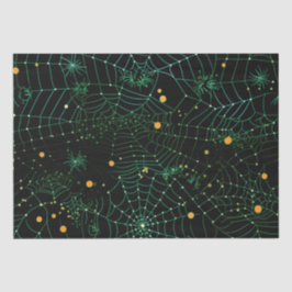 Spinnennetze und Punkte Modernes Schwarzes Hallowe Seidenpapier