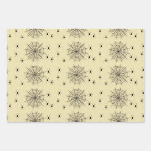 Spinnennetze und Spinnen an der Wand Geschenkpapier Set