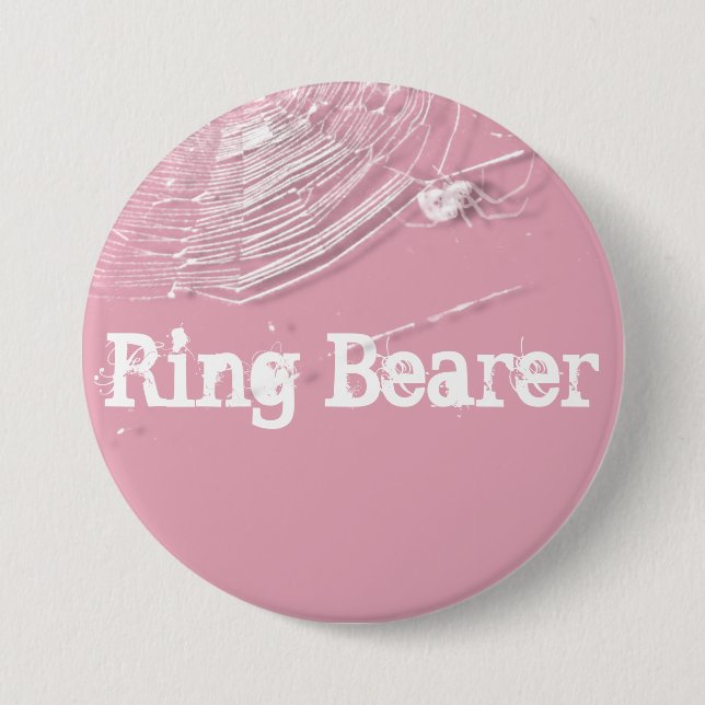 Spinnennetze und Spinnenring Button (Vorderseite)