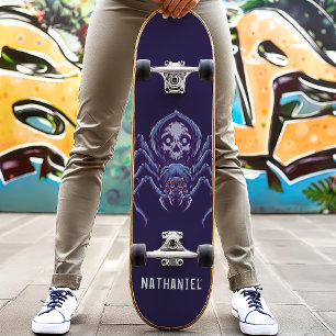 Spinnenschädel personalisierter Name Skateboard