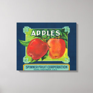 Spinner-Frucht Apple beschriften - Yakima, WA Leinwanddruck