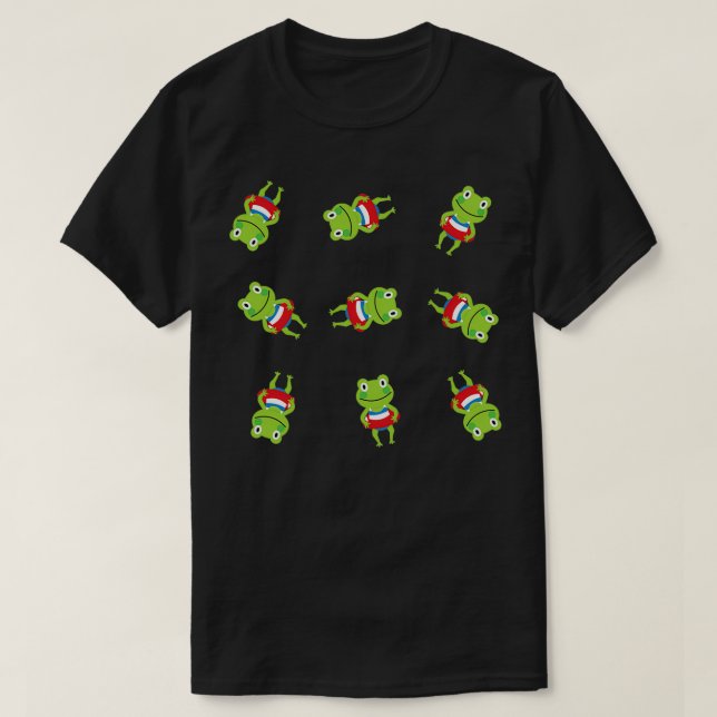 Spinnfrösche im Schwimmoutfit Illustrationsjunge T-Shirt (Design vorne)