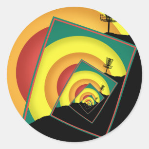 Spinning Disk Golf Baskets 3 Runder Aufkleber