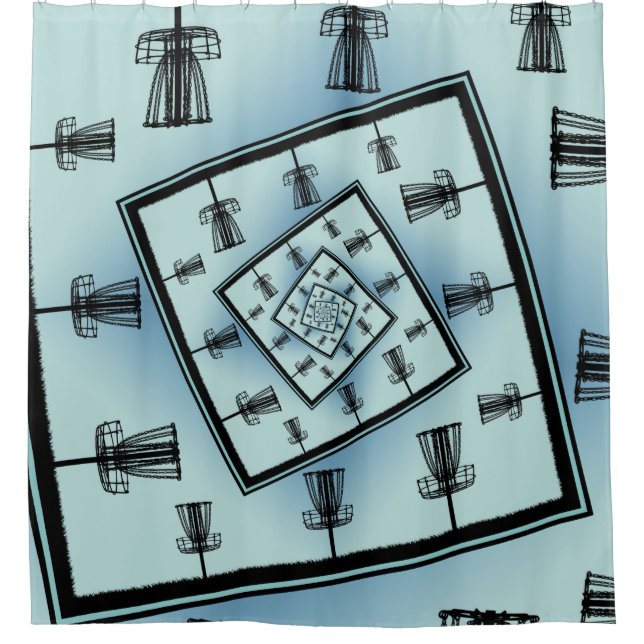 Spinning Disk Golf Baskets Duschvorhang (Vorderseite)