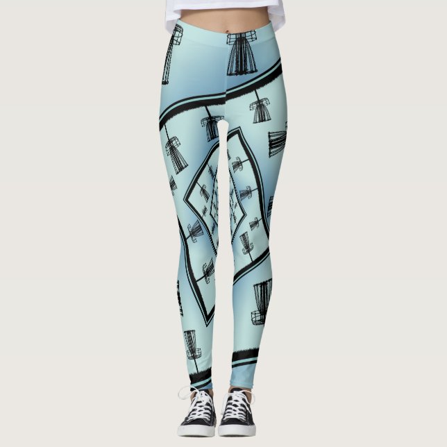 Spinning Disk Golf Baskets Leggings (Vorderseite)