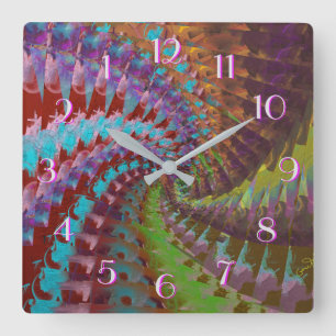 Spinning      WindBackward-Uhr Quadratische Wanduhr