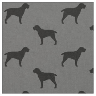 Spinone Italiano Hunde Silhouetten Grau und Schwar Stoff
