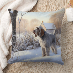 Spinone Italiano Lass es schneien Weihnachten Kissen