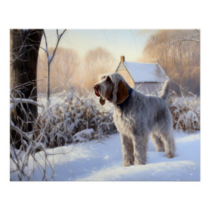 Spinone Italiano Lass es schneien Weihnachten Poster