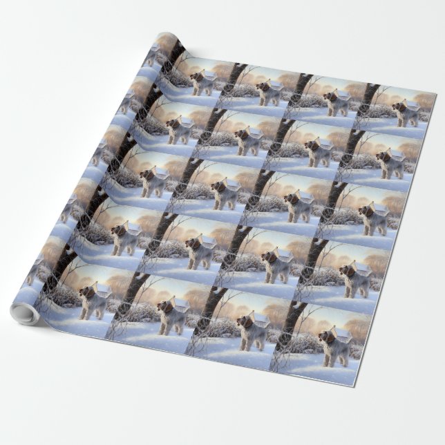 Spinone Italiano lassen es Schnee Weihnachten Geschenkpapier (Ungerollt)