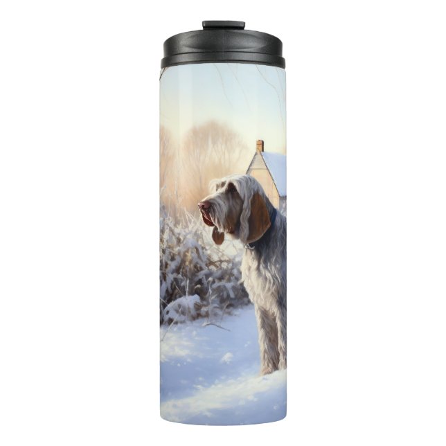 Spinone Italiano lassen es Schnee Weihnachten Thermosbecher (Vorderseite)