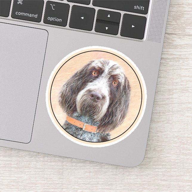 Spinone Italiano Malerei - Niedliche Original Dog  Aufkleber (Detail)
