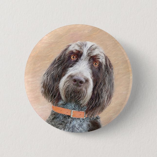 Spinone Italiano Malerei - Niedliche Original Dog  Button (Vorderseite)