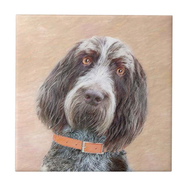 Spinone Italiano Malerei - Niedliche Original Dog  Fliese (Vorderseite)