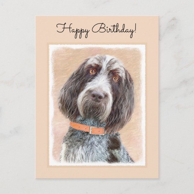 Spinone Italiano Malerei - Niedliche Original Dog  Postkarte (Vorderseite)