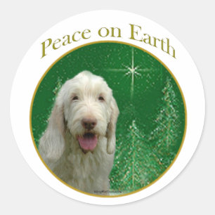 Spinone Italiano Peace Runder Aufkleber