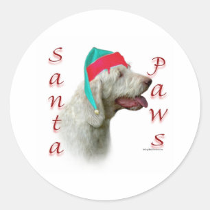 Spinone Italiano Santa Paws Runder Aufkleber