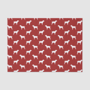 Spinone Italiano Silhouetten Muster Rot Seidenpapier