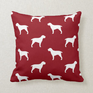Spinone Italiano Silhouetten Patronenrot Kissen