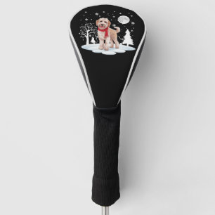 Spinone Italiano unter Mondlicht Schnee Weihnachte Golf Headcover