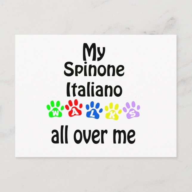 Spinone Italiano Walks Design Postkarte (Vorderseite)