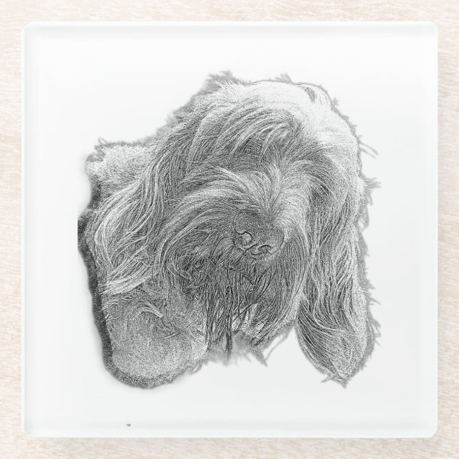 Spinone-Stillness – Handgefertigter Untersetzer (Vorderseite)