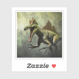 Spinosaurus Dinosaur im Urwald Aufkleber