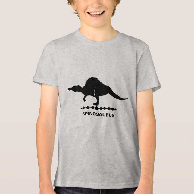Spinosaurus Dinosaur-Silhouette Tri-Blend Shirt (Vorderseite)