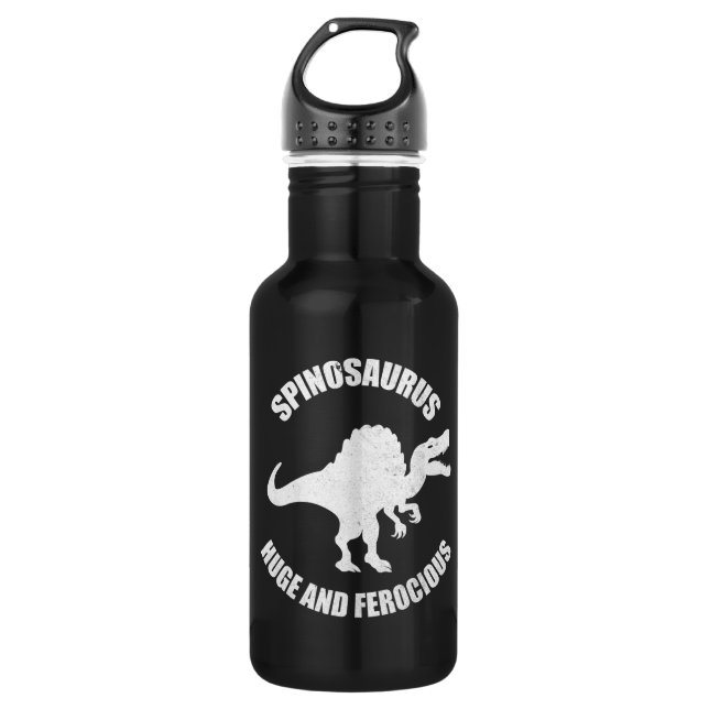 Spinosaurus Dinosaurier Huge und Ferocious Edelstahlflasche (Vorderseite)