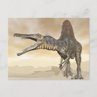 Spinosaurus-Dinosaurier in der Wüste - 3D-Darstell Postkarte
