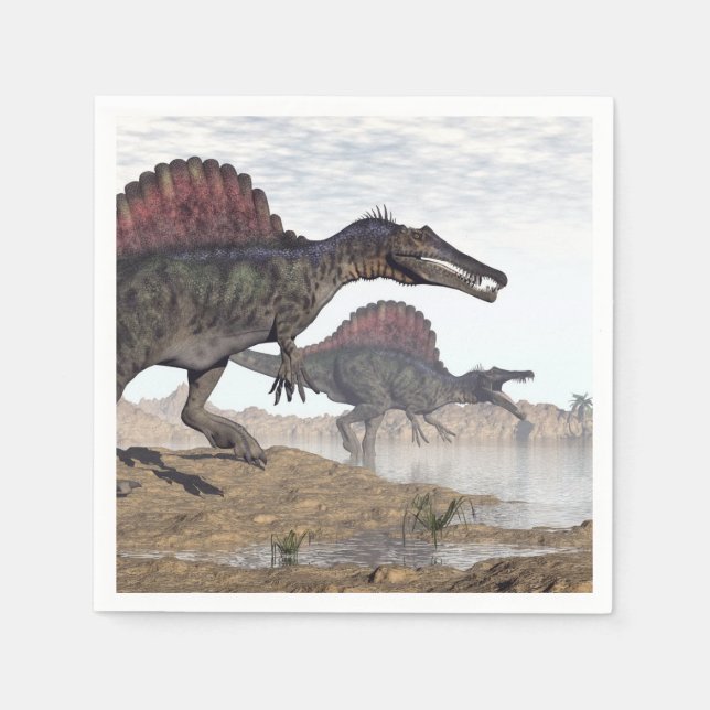 Spinosaurus-Dinosaurier in der Wüste - 3D-Darstell Serviette (Vorderseite)