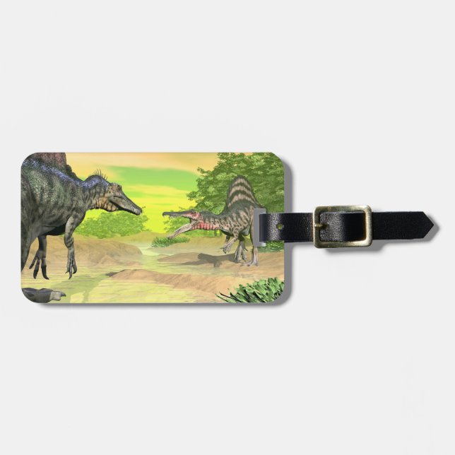 Spinosaurus Dinosaurierkampf - 3D übertragen Gepäckanhänger (Vorderseite horizontal)