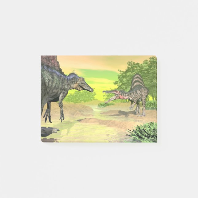 Spinosaurus Dinosaurierkampf - 3D übertragen Post-it Klebezettel (Vorderseite)