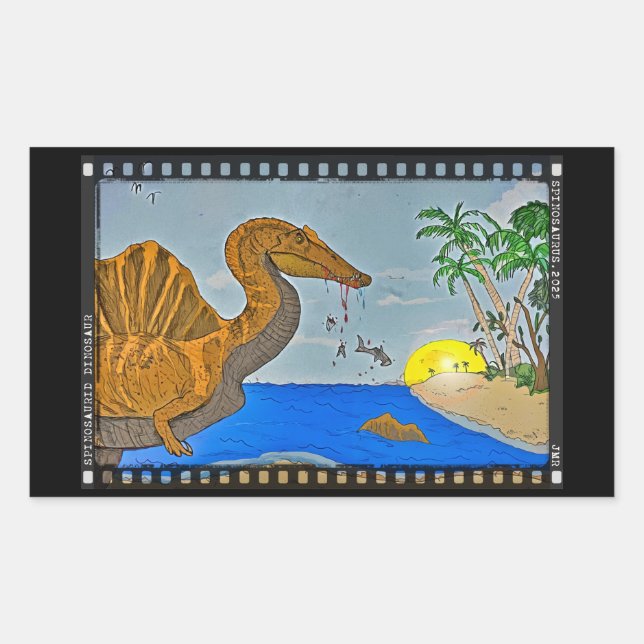 Spinosaurus Film Reel Dinosaur Sticker (Devant)