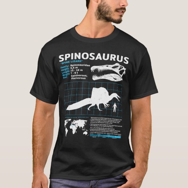 Spinosaurus Fossilienbogen-T - Shirt (Vorderseite)
