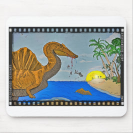 Spinosaurus-Mauspad Kreidezeit Strand Filmstreifen Mousepad