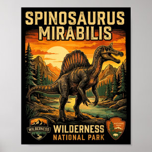 Spinosaurus mirabilis neuer prähistorischer Dinosa Poster