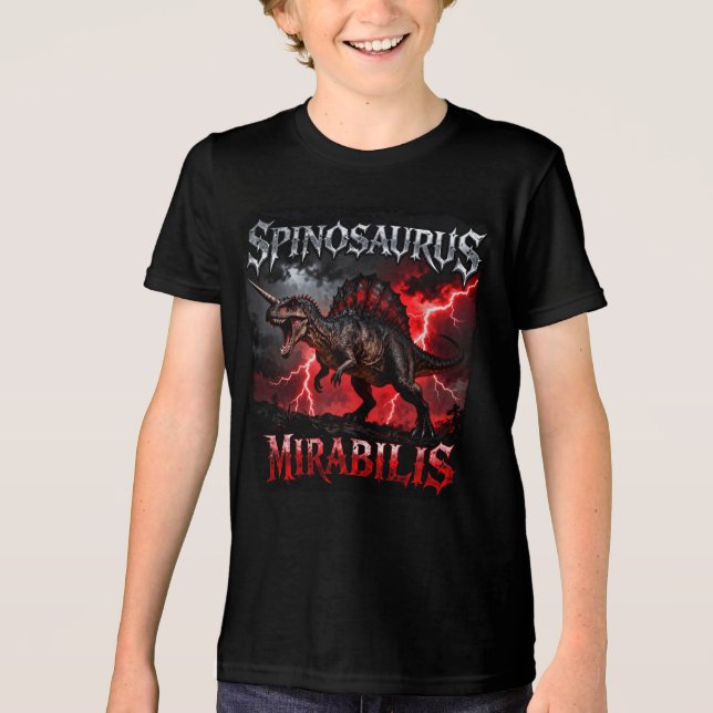 Spinosaurus Mirabilis - Unicorn Dinosaur - Tri-Blend Shirt (Vorderseite)