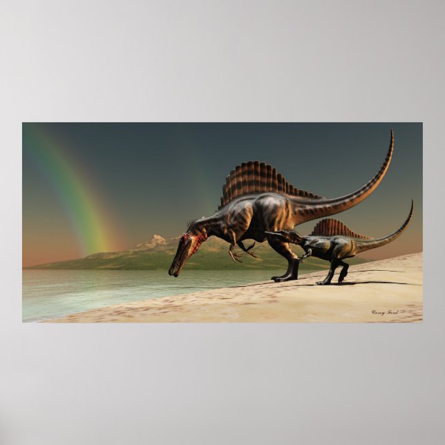 Spinosaurus Regenbogen Printwerbung Poster (Vorne)